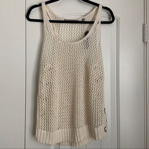 NWT Guess Mesh Tank Top White/Cream Large
